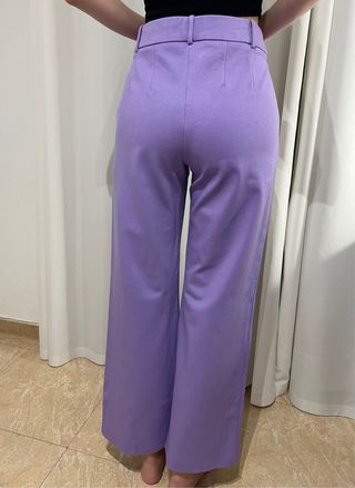 Pantalón lila vestir mujer talla 40