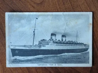 Cartolina d'epoca Conte di Savoia del 1930 buone c