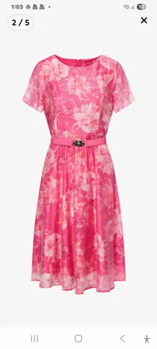 Vestido floral rosa T.44