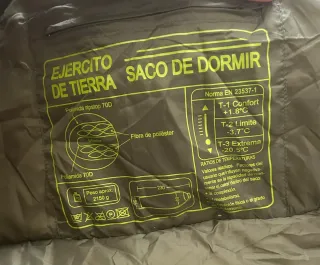 Saco de dormir Ejército de Tierra EN 23537-1