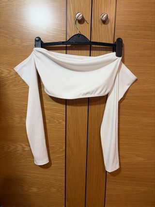 Top blanco manga larga