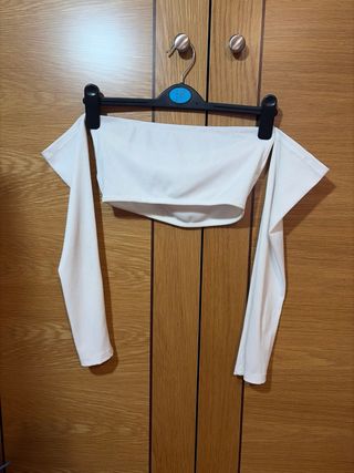 Top blanco manga larga