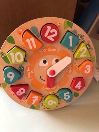 Reloj de Madera HAPE para Aprender la Hora, Puzzle