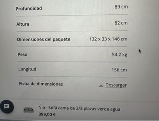 Sofá cama Maison du Monde 2-3 plazas