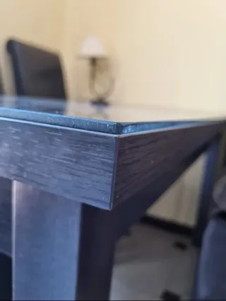 Mesa de comedor negra madera