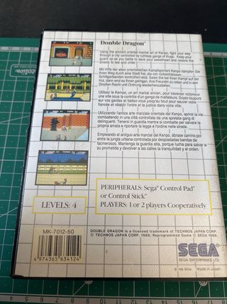 Caja Juego Double Dragon Sega Arcade