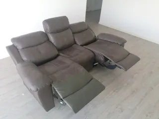 ✴️✴️ Sofá Relax 3 Plazas Piel Marrón