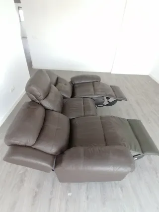 ✴️✴️ Sofá Relax 3 Plazas Piel Marrón