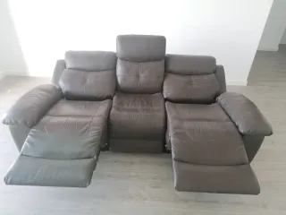 ✴️✴️ Sofá Relax 3 Plazas Piel Marrón