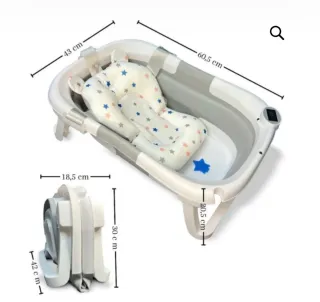 Bañera Bebé Plegable con Termómetro
