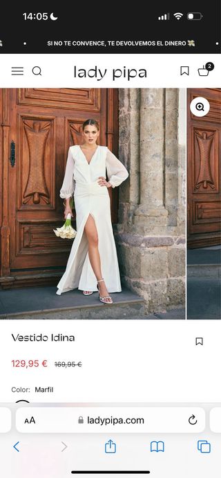 Vestido Lady Pipa Novia Talla M