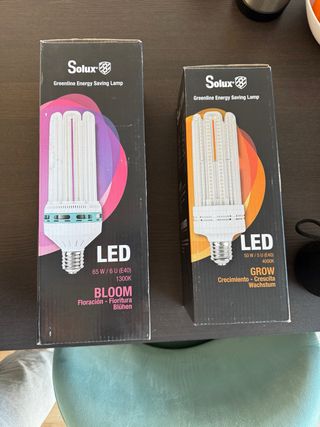 Bombilla LED Solux 65W Bloom y 50W Grow