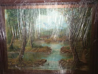 Cuadro antiguo óleo paisaje