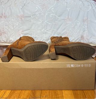 Botas Unisa Mujer Marrones Media Pantorrilla