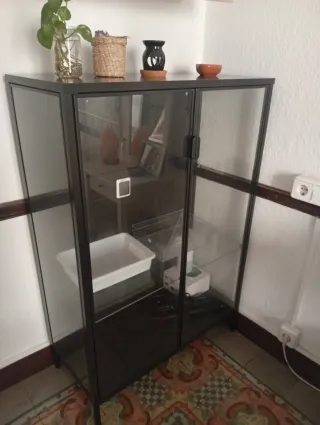 Vitrina RUDSTA IKEA Negra y Transparente