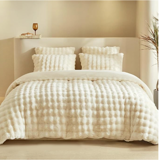 Funda Nórdica Franela 260x240 Gris/Beige