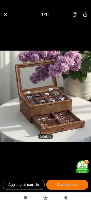 Scatola porta orologi in legno