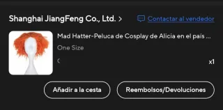 Peluca Sombrerero Loco