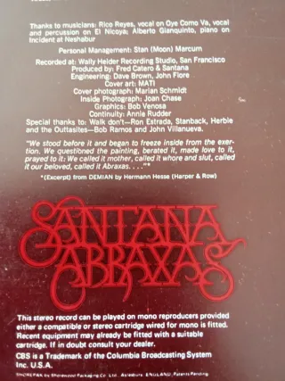LP Disco de Vinilo Rock -Santana - Abraxas