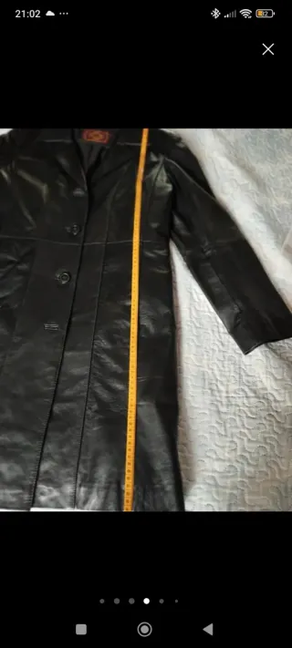 Chaquetón de piel negro mujer