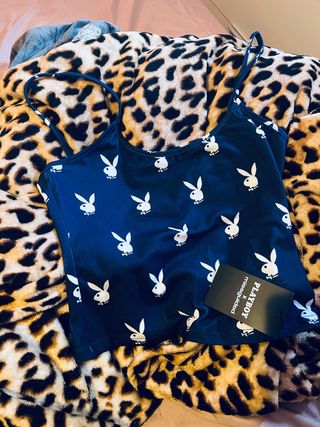 Camiseta tirantes Playboy azul