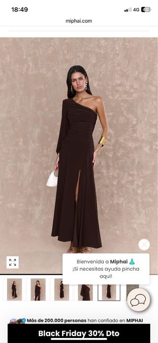 Vestido Miphai Marton Eva Marrón Talla Única