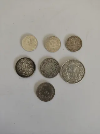 Lote 7 Monedas Plata Suiza