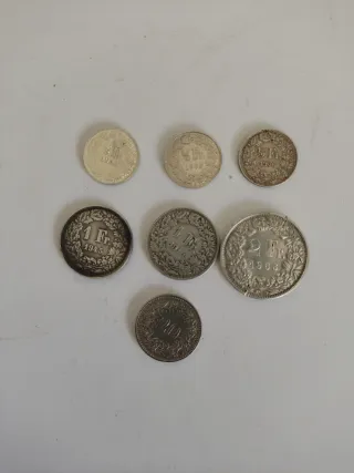 Lote 7 Monedas Plata Suiza