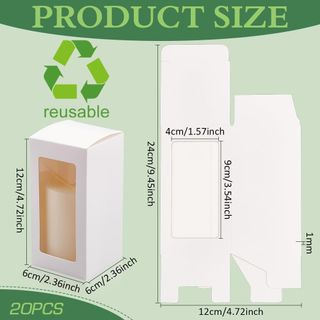 BENECREAT 20 paquetes de 6 x 6 x 12 cm cajas de re