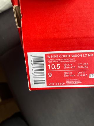 Zapatillas Nike Court Vision Lo NN Mujer Talla 42.