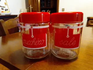 Barattoli Zucchero e Sale Rossi