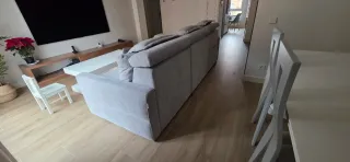 Sofá Chaiselongue Tela Gris