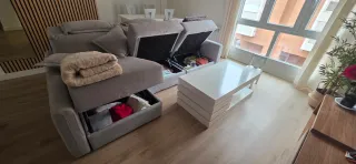 Sofá Chaiselongue Tela Gris