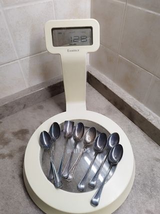 8 Cucchiaini Greggio Argento 800