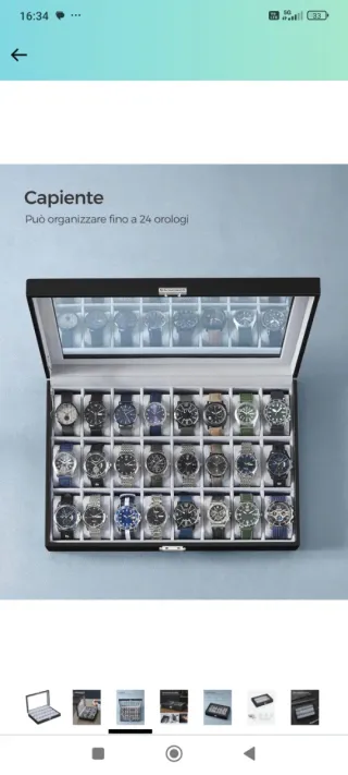 Custodia porta orologi in pelle nera