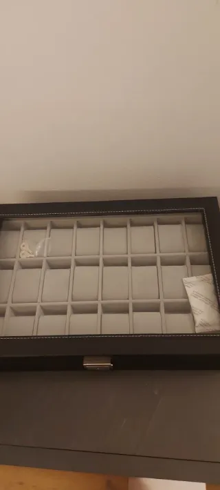 Custodia porta orologi in pelle nera