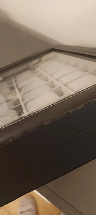 Custodia porta orologi in pelle nera