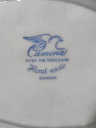 JOYERO "CAMINA" CERÁMICA ANTIGUA FILO DORADO.