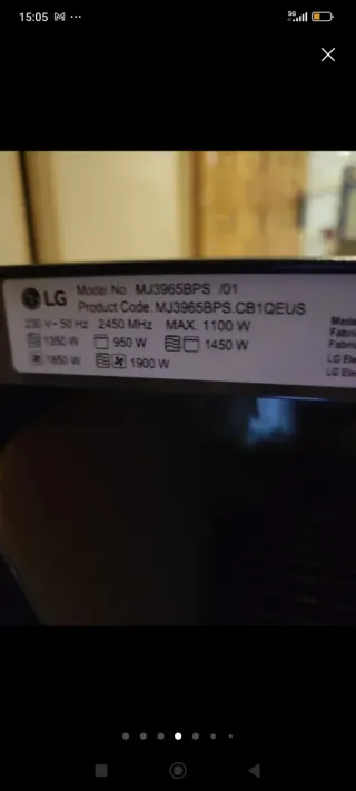 Horno Microondas LG Negro sin estrenar