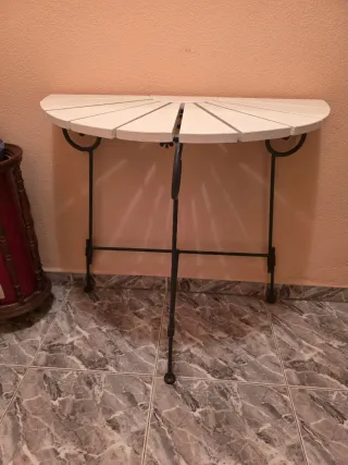 Mueble recibidor forja y madera