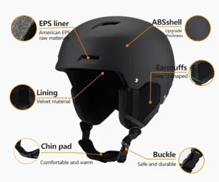 Casco de esquí y snowboard.