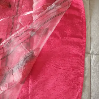 Set Tende Rosse Fiori 140x290cm