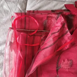 Set Tende Rosse Fiori 140x290cm