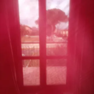 Set Tende Rosse Fiori 140x290cm