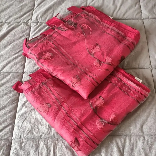 Set Tende Rosse Fiori 140x290cm