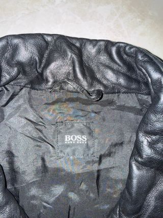 Giacca Vera Pelle Hugo Boss Nera Taglia L