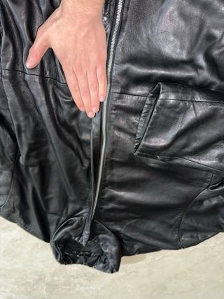 Giacca Vera Pelle Hugo Boss Nera Taglia L