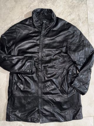 Giacca Vera Pelle Hugo Boss Nera Taglia L