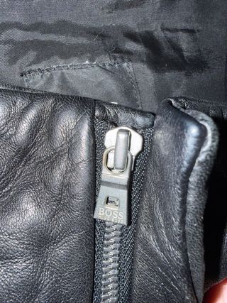 Giacca Vera Pelle Hugo Boss Nera Taglia L