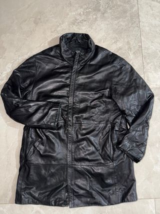 Giacca Vera Pelle Hugo Boss Nera Taglia L